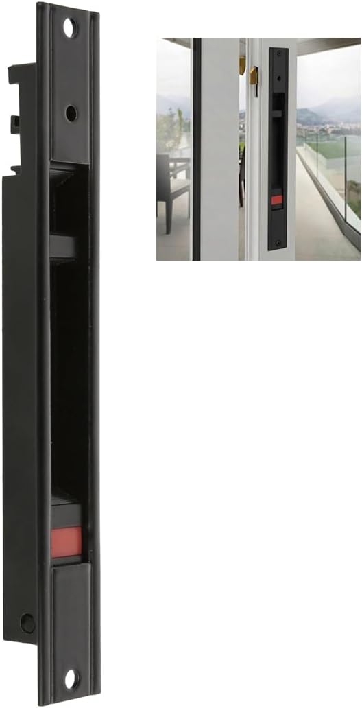 Amig - Recessed Lock For Windows And Sliding Doors In Aluminium - Recessed Hook Lock - Dimensions: 174 X 23 Mm - Colour White - Square Edge - Installation With Screws