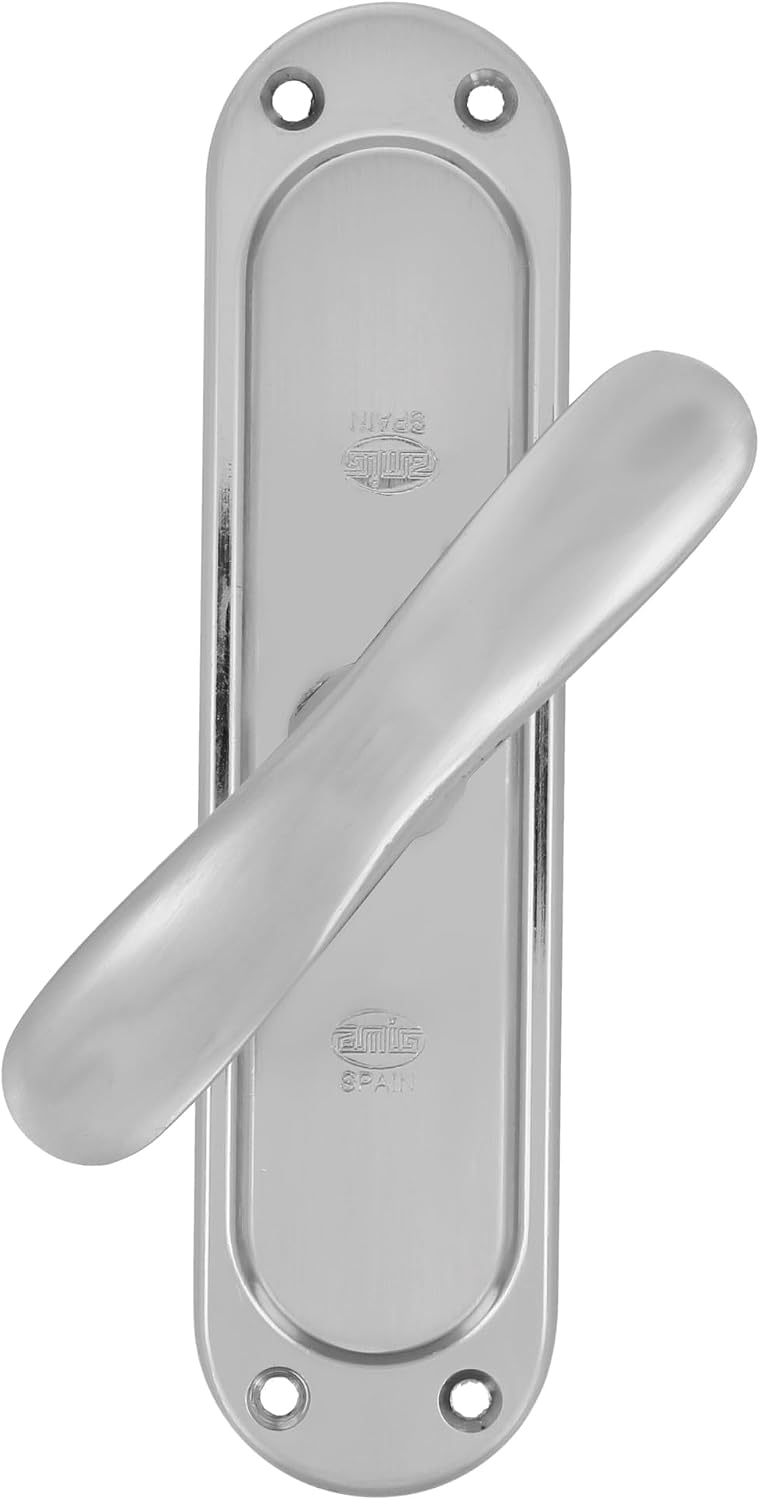 Amig - Falleba Pour Fenêtre | Acier Fini Chromé Mat | Fermeture De Sécurité Avec Poignée | Comprend 5 Supports | Dimensions : 164 X 41 Mm