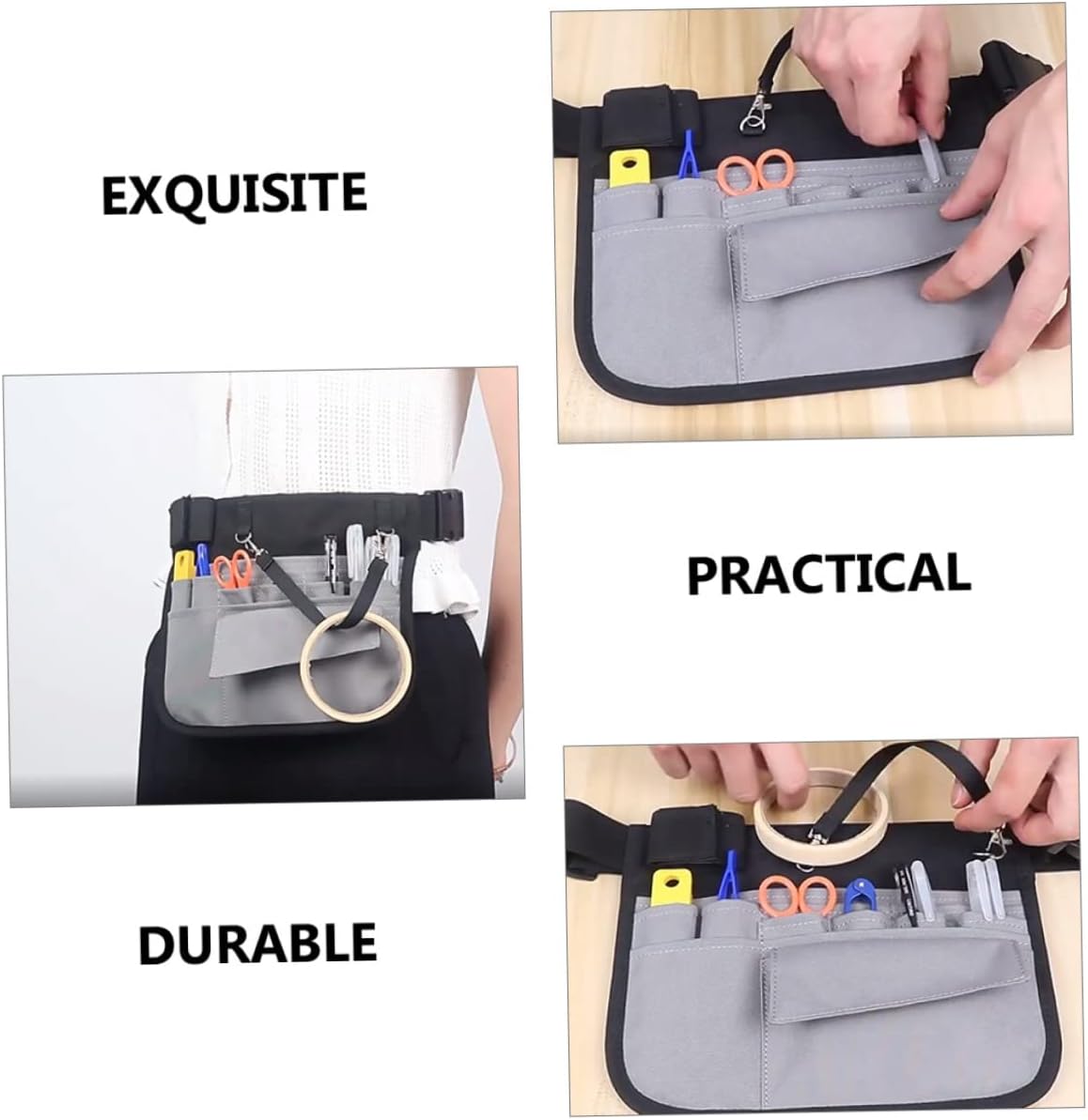 VALICLUD Ceinture Utilitaire Avec Multiples Poches Banane Pour Outils Pochette De Service Pour Jardinage Ceinture Porte-Outils Avec Bandoulière Amovible