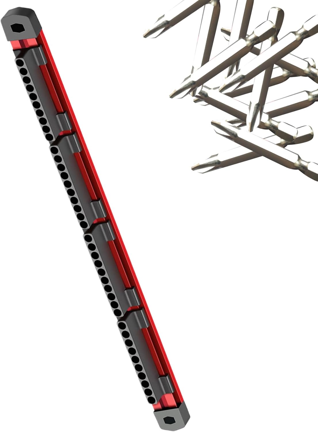 GENERIC Support Magnétique Pour Embouts De Tournevis, Support Mural à 40 Emplacements, En Alliage D'aluminium, Organisateur De Douilles Magnétique, Station De Positionnement Pour Outils électriques Pour Le