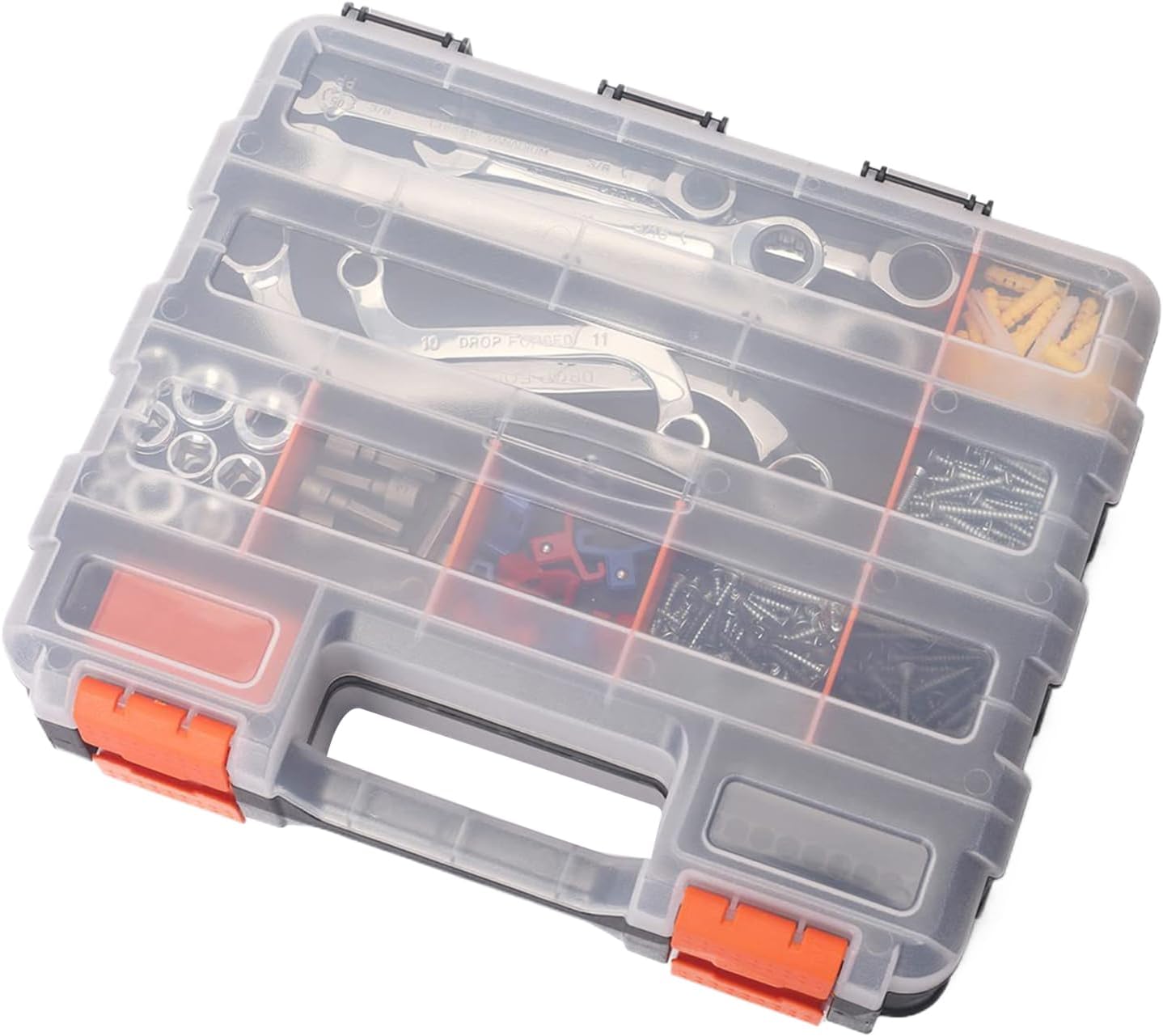 GENERIC Boîte à Outils, Organiseur Transparent à 34 Compartiments – Boîte à Outils Pour Petites Pièces, Boîte à Vis | Pour Atelier, Garage, Matériel De Maison, Boulons, écrous, Forets, Petites Pièces, Bijoux