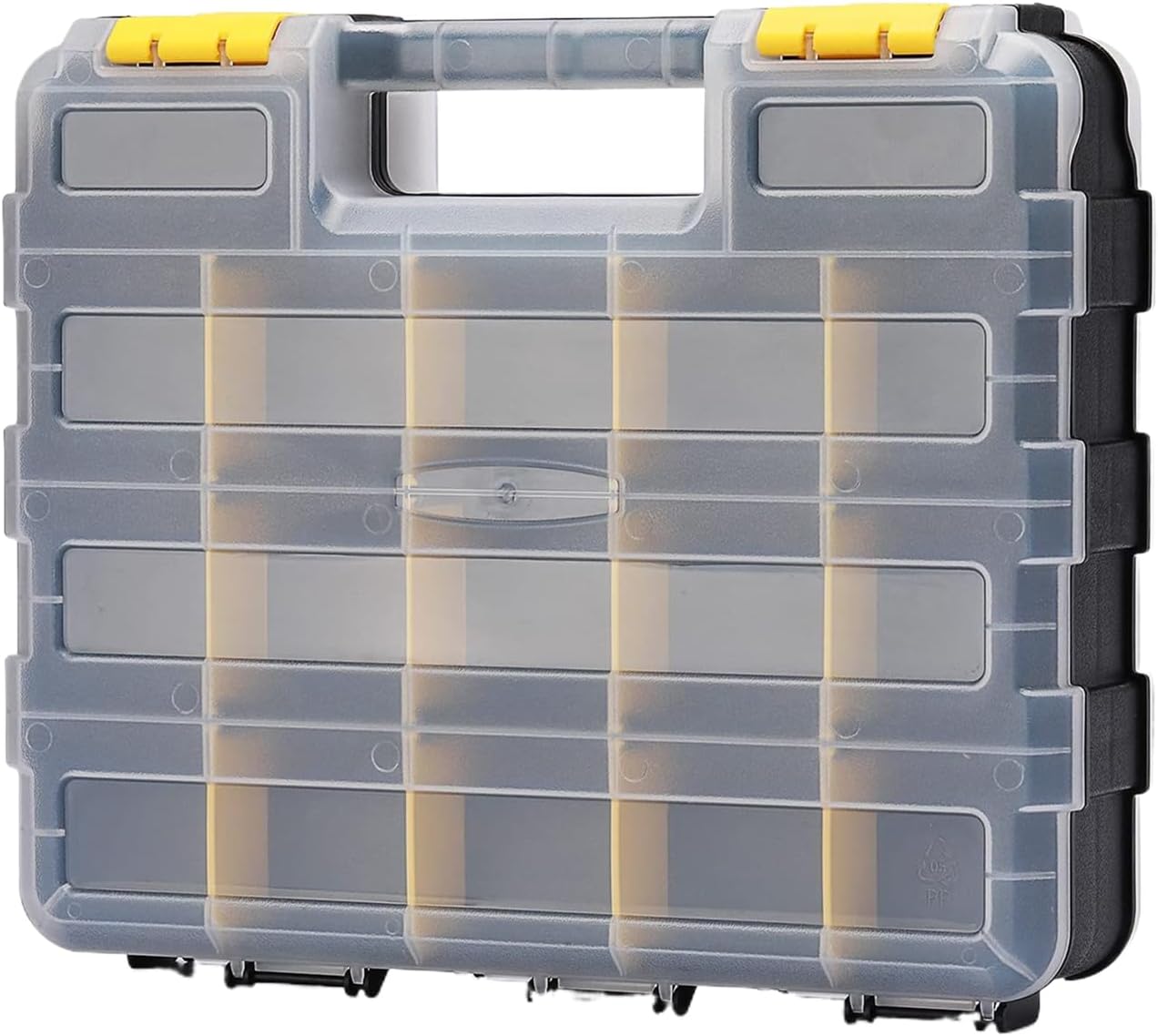 GENERIC Organiseur Portable Double Face, Boîte à Outils Transparente Pour Le Rangement Du Matériel Avec Construction PP, Idéale Pour La Maison, Le Garage, L'atelier, Le Stockage De Boulons, écrous, Forets
