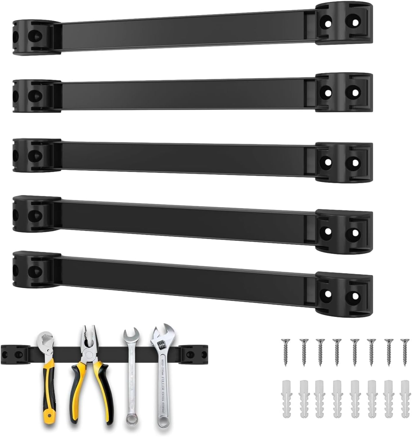 Lot De 4 Supports Magnétiques De 30,5 Cm, Barre Magnétique Avec Revêtement En PVC Pour Garage, Organisateur D'outils De Garage, Bande De Suspension, Support Magnétique Robuste, Facile à
