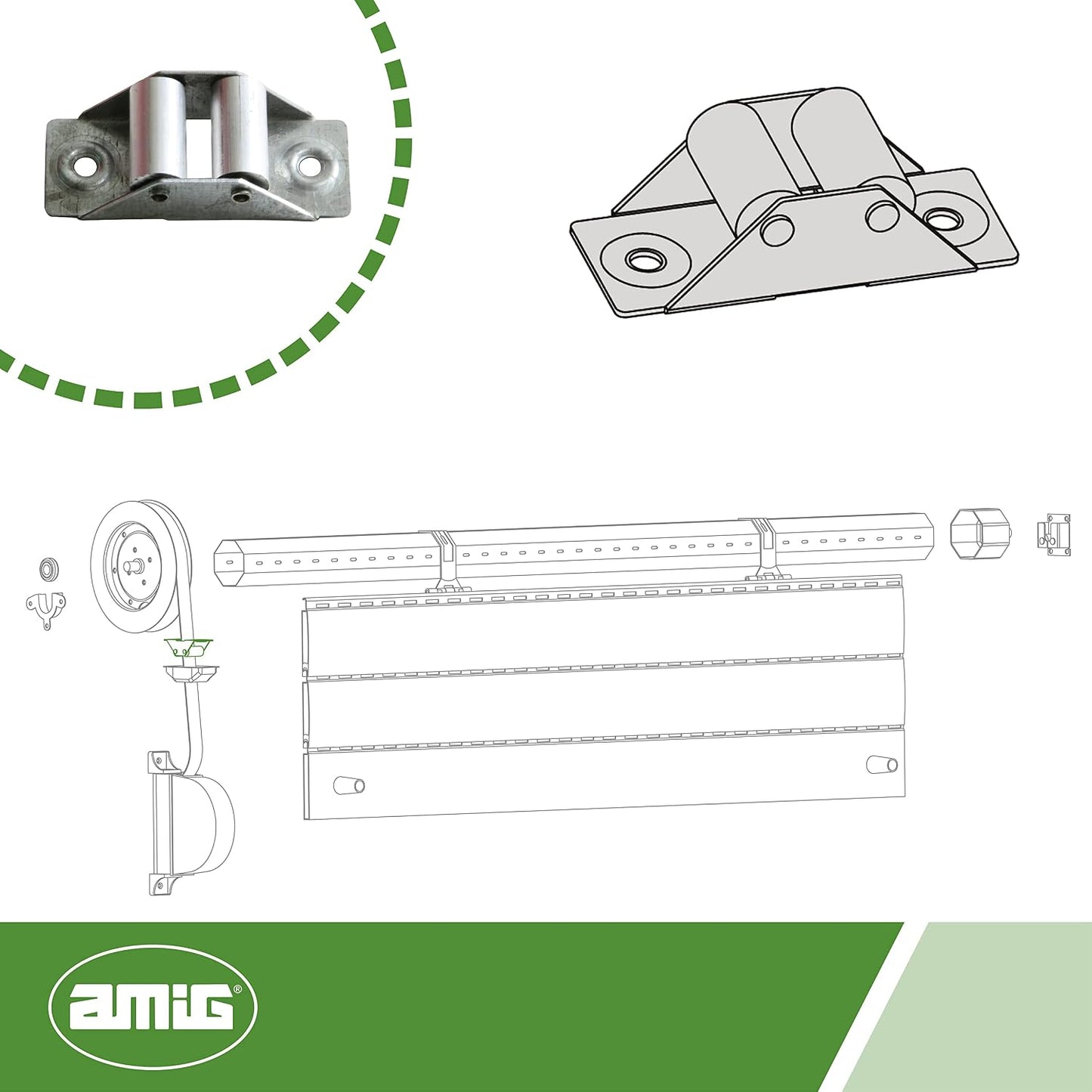 Amig - Steel Guide With Rollers - Guide For Sliding Doors And Gates - Smooth Sliding And Stable Hold - 200 Mm - Steel - Galvanised Finish