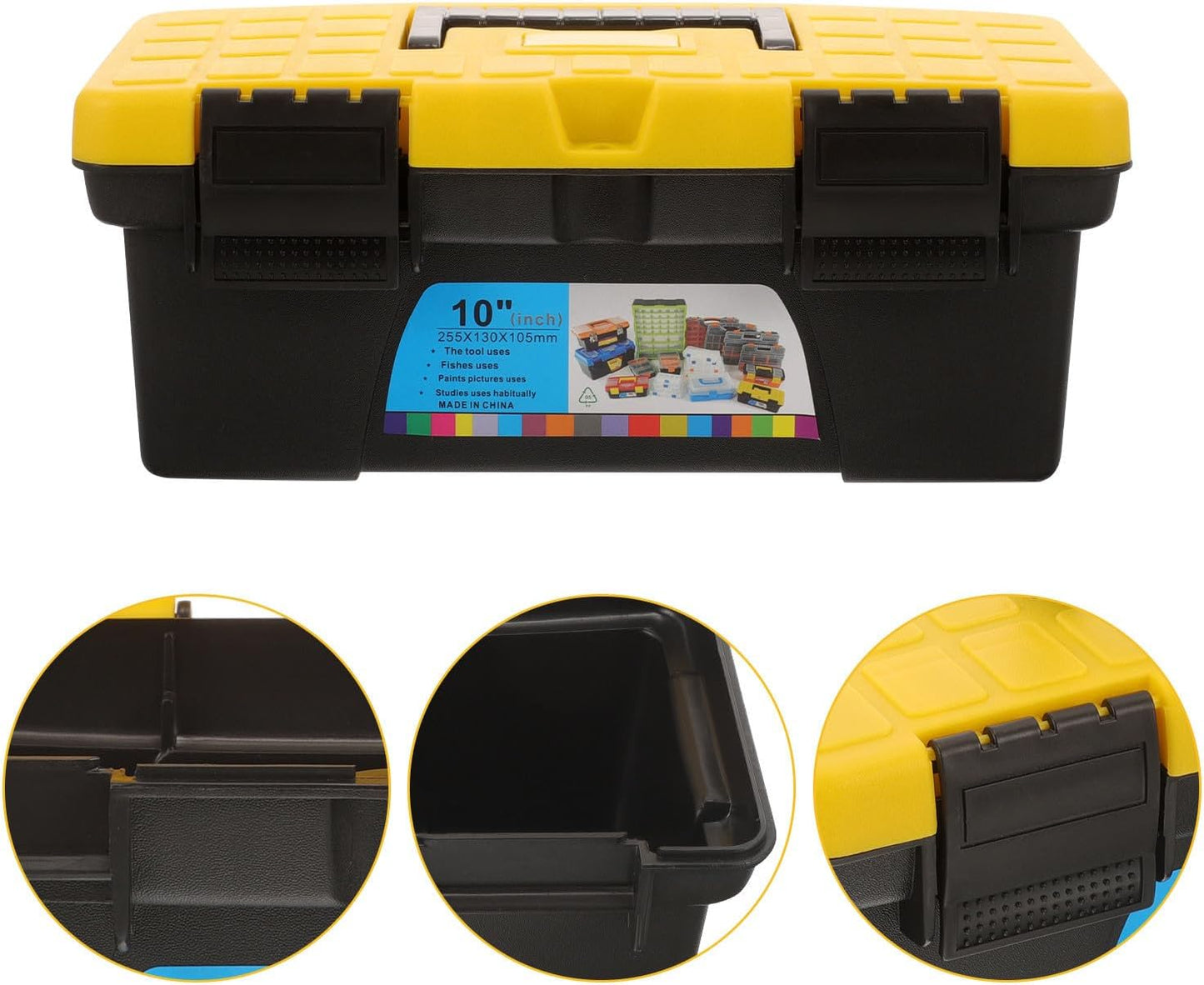 Healeved Boîte De Rangement Pour Outils De Voiture En Plastique Noir, Mallette Rigide à Grosse Capacité Pour Protection Et Organisation Lors De Réparations à Domicile