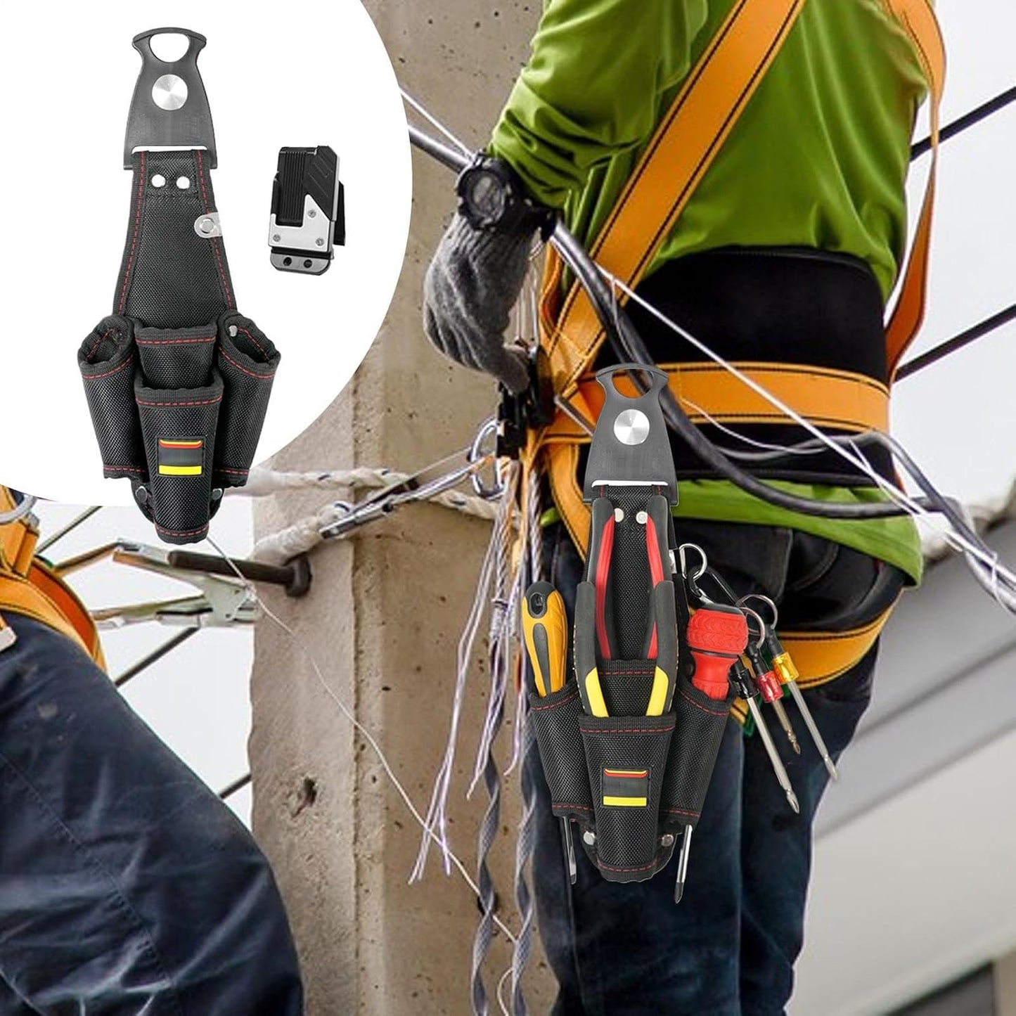 Sac à Outils D'Électricien | Grand Organiseur De Rangement Multifonction - Porte-outils De Ceinture | Pour Bricoleur, Entrepreneur, Mécanicien, Plombier, Menuisier,