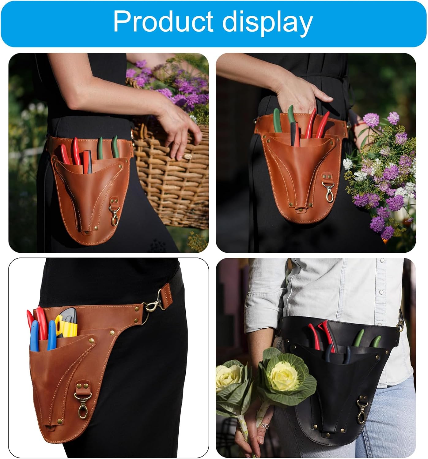 Sacs à Outils Robustes En Cuir Pour Menuiserie Professionnelle, Coutures Renforcées, Poches De Jardinage
