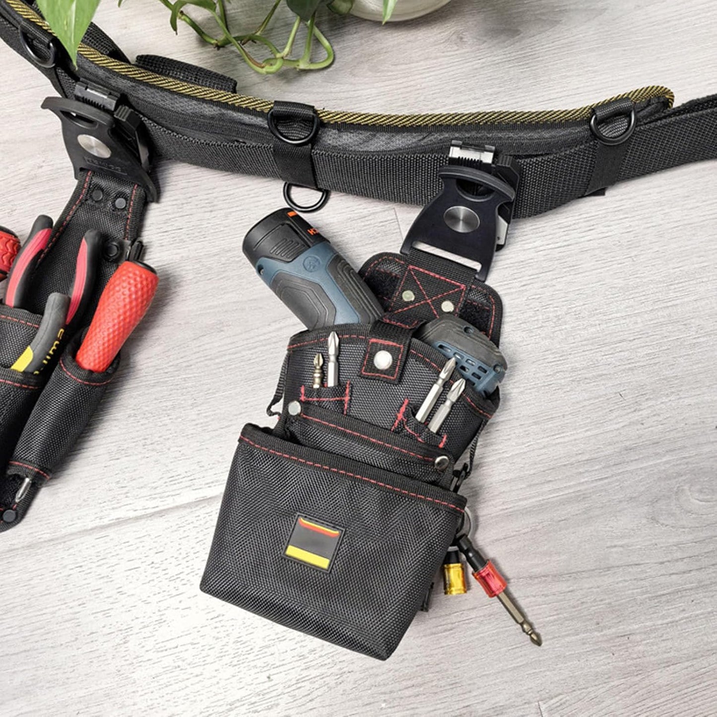 Pochette Ceinture Outils Électricien,Sac Organisateur De Travail Utilitaire Magnétique | Étanche Et Résistante Porte Perceuse Et Vis Outdoor Chantier