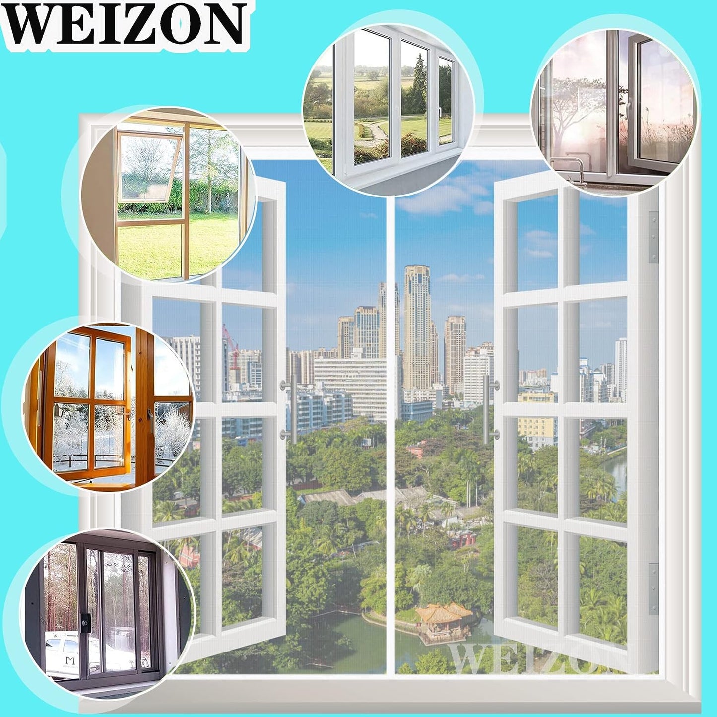 Magnetic Mosquito Net Window, Anti-Insect Window Curtain, White, 120 X 130 Cm, Anti-Fly Curtain, Automatic Closure, Easy Installation Without Tools For Windows, Balcony, Living Room
