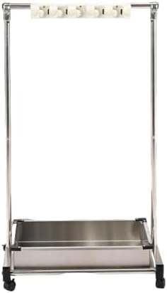 GENERIC Support De Balai Mobile, égouttoir à Balais Sur Pied En Acier Inoxydable, Chariot à Outils De Nettoyage Avec Crochets Pour écoles Et Restaurants, Argent, 68 X 51 X 109 Cm, A