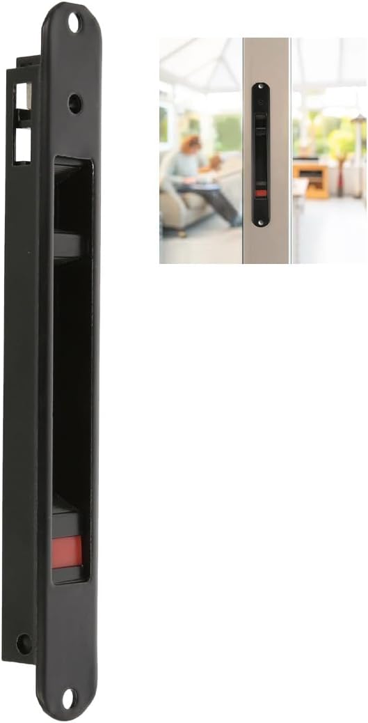  Amig - Recessed Lock For Aluminium Windows And Sliding Doors - Recessed Hook Lock - Dimensions: 174 X 23 Mm - Colour White - Rounded Edge - Installation With Screws