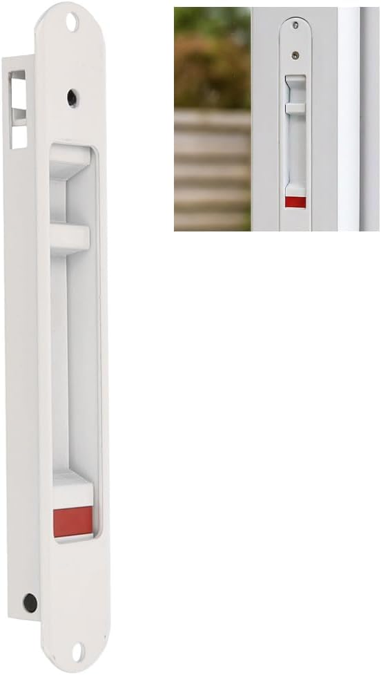  Amig - Serrure à Mortaise Pour Fenêtres Et Portes Coulissantes En Aluminium Mod.3800, Serrure à Crochet Encastrée, Finition Aluminium En Blanc