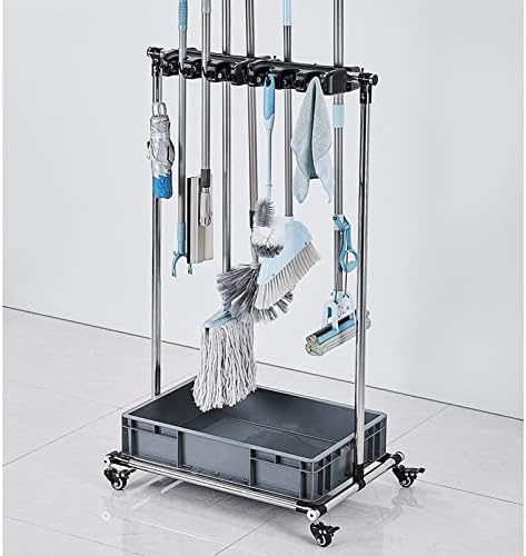 GENERIC Support De Balai à Franges Sur Pied, Chariot à Outils De Nettoyage, Support De Rangement Pour Outils De Jardin, Armoire De Rangement Mobile (Taille : 5 à 6)