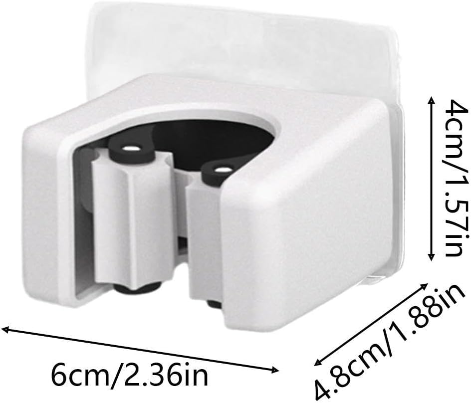 Support Mural Pour Serpillière,Lot De 2 Supports Muraux Gain De Place Robuste - Rangement Pour Outils De Nettoyage Salle De Bain | Pour Pelle Aspirateur Gadgets Maison Bureau Dortoir Camping-Car