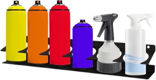  Support Mural, Organisateur De Canettes Portable, étagère à Bouteilles De 19,29 X 2,95 X 3,15 Pouces Avec Séparateurs, Support De Rangement En Métal, De Bombe Aérosol Avec Accès Facile, Rangem