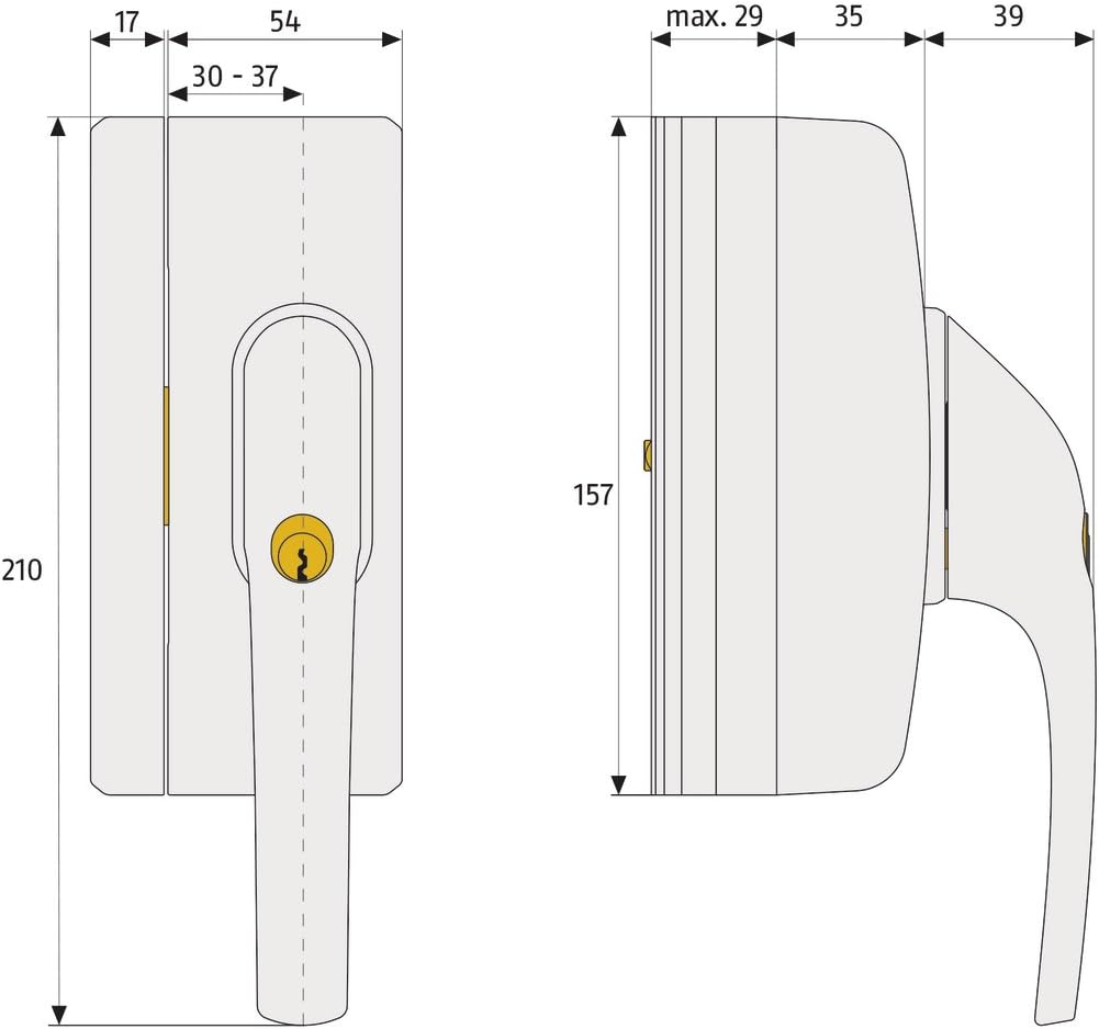 ABUS FO400N AL0145 Additional Window Lock Push Cylinder Identical Locking Window Lock Security Level 10 37188 Brown