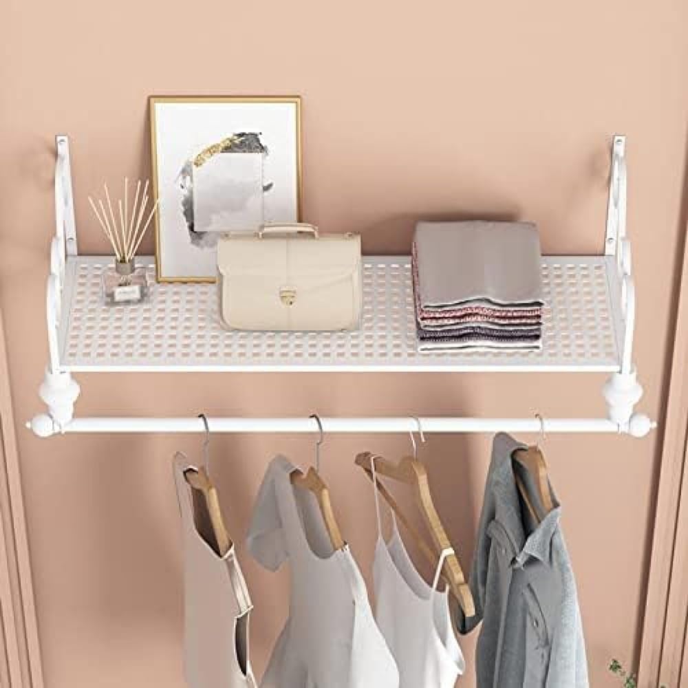 GENERIC Tringle à Vêtements Murale – Étagère De Rangement Multifonction Pour Vêtements Et Présentoirs, Idéale Pour Les Magasins De Vêtements Et L'organisation De La Maison