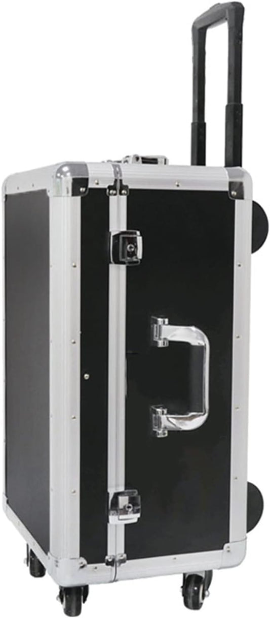 GENERIC Boîte à Outils En Aluminium Rigide, Boîte à Outils De Rangement Portable, Mallette De Transport Avec Roulettes, Coffre De Rangement D'équipement Avec Mousse Amovible, Boîte à Outils Pour Out