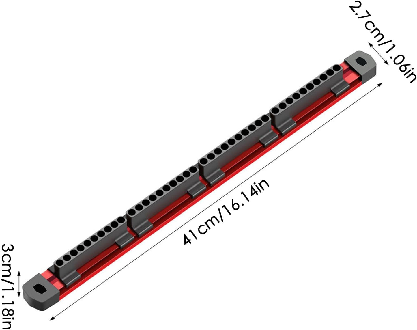 GENERIC Support Magnétique Pour Embouts De Tournevis, Support Mural à 40 Emplacements, En Alliage D'aluminium, Organisateur De Douilles Magnétique, Station De Positionnement Pour Outils électriques Pour Le