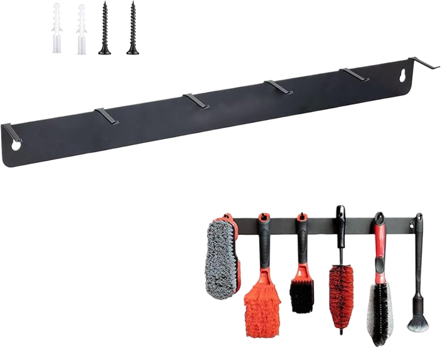  Organisateur De Brosses Détaillant - Organisateur De Détail Automatique Pour Le Garage | Brosse Murale Piège Avec Crochets En Fer, Porte-outil Lourd Pour L'atelier Intérieur, Les Fournitures De Nettoy