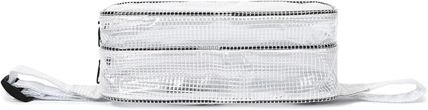  Sac Banane Transparent Réglable, Léger, Pour Voyage, Déplacement, Rangement D'équipement, Rangement En Maille Transparente