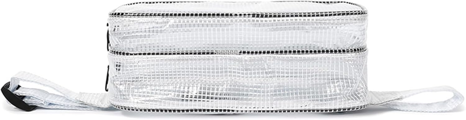  Sac Banane Transparent Réglable, Léger, Pour Voyage, Déplacement, Rangement D'équipement, Rangement En Maille Transparente