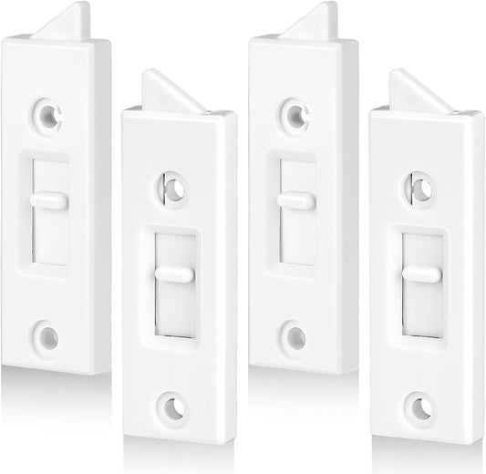  Window Latch 3x1 Inch Plastic Replacement Parts Spring Loaded Window Tilt Latch Latch Window Hardware Clip 2 Inch Hole Center Spacing (White, 2