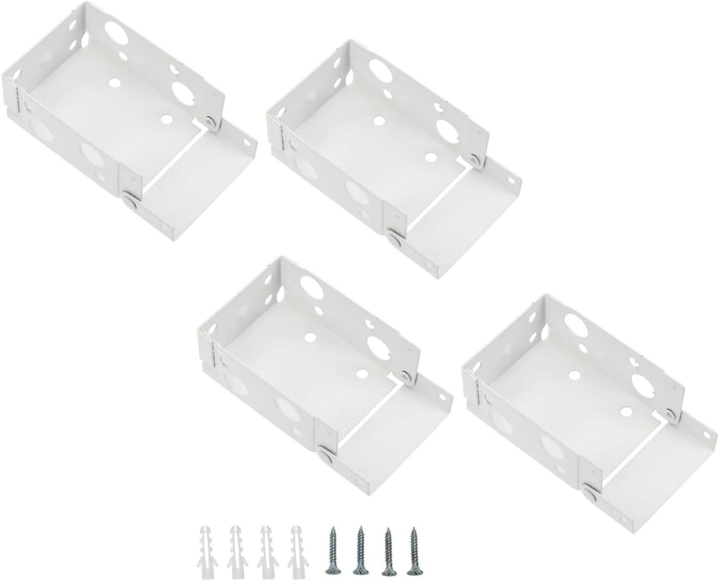  Supports De Traitements De Fenêtre Blancs 4 Pièces, Matériel De Rideau De Fenêtre Pour Une Installation Facile Et Une Durabilité Stable, Supports De De Stores Enrouleurs
