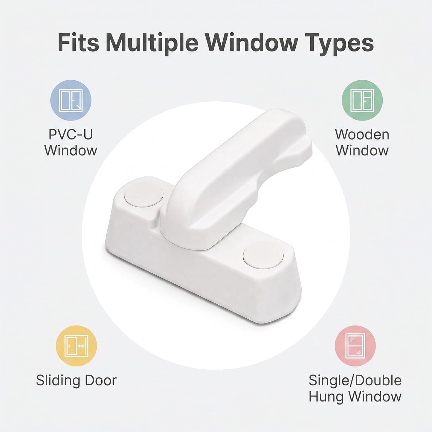  Lot De 4 Bloqueurs De Châssis Pour Fenêtres Et Portes UPVC/PVC, Blanc