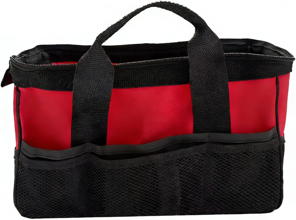  Sac De Rangement Pour Outils Industriels De Grande Capacité, Tissu Noir Renforcé, Bandoulière épaisse Pour Outils Professionnels