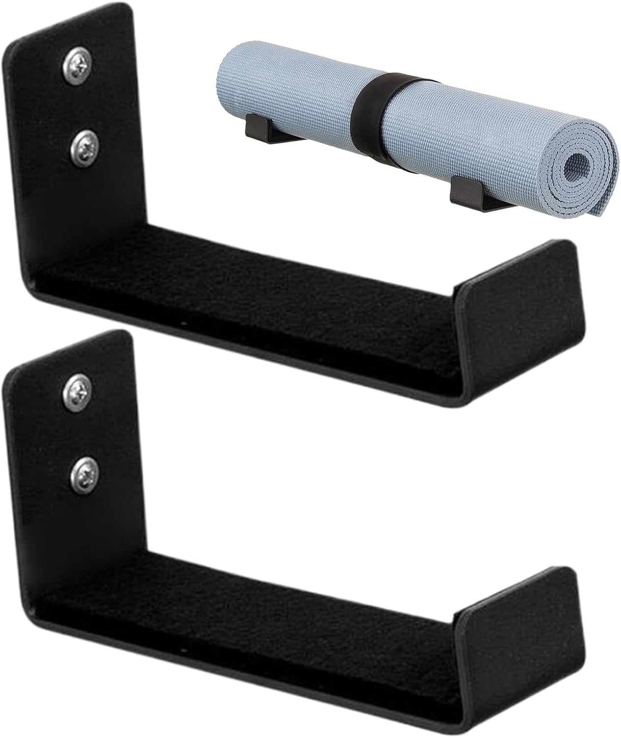  Lot De 2 Supports Muraux Pour Tapis De Yoga - Accessoires De Fitness Pour Bandes De Résistance - Rouleau En Mousse - Pour école, Salle De Danse, Salle De Gym, Maison