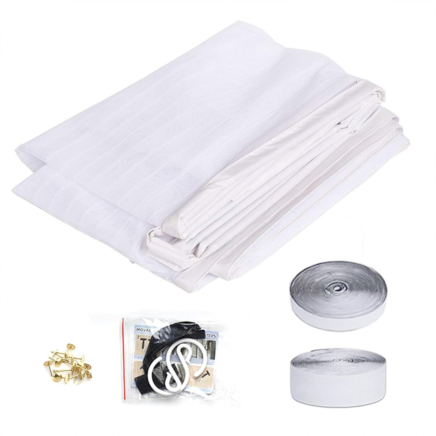  Insect Screen Door Window 116 X 138 Cm Fine And Durable Mesh Magnetic Mosquito Net For Doors With Adhesive Tape, Magnetic Sticks, White