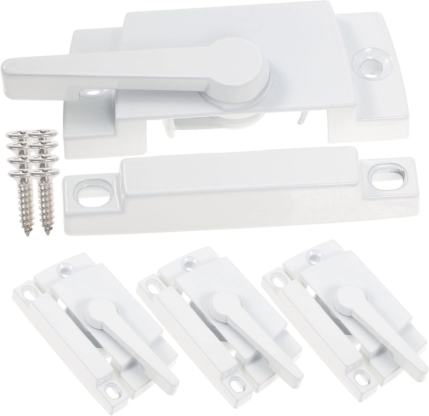  Jojofuny Verrous De Fenêtre En Alliage De Zinc Blanc 4pcs Pour Protection Vie Privée, Pièces De Rechange Robustes Et Flexibles Pour Fenêtres Coulissantes Usage Quotidien