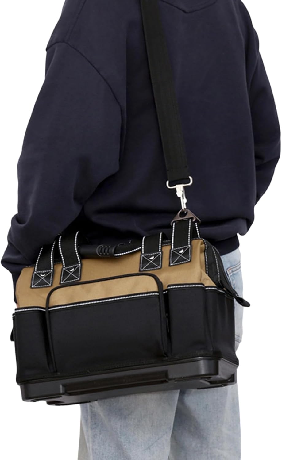 GENERIC Sac à Outils Robuste, étanche, Sac De Rangement Pour Sac à Main Avec Plusieurs Poches, Porte-outils Avec Poignées Renforcées, équipement D'atelier, Charpentier, électricien, Réparateur, Architecte