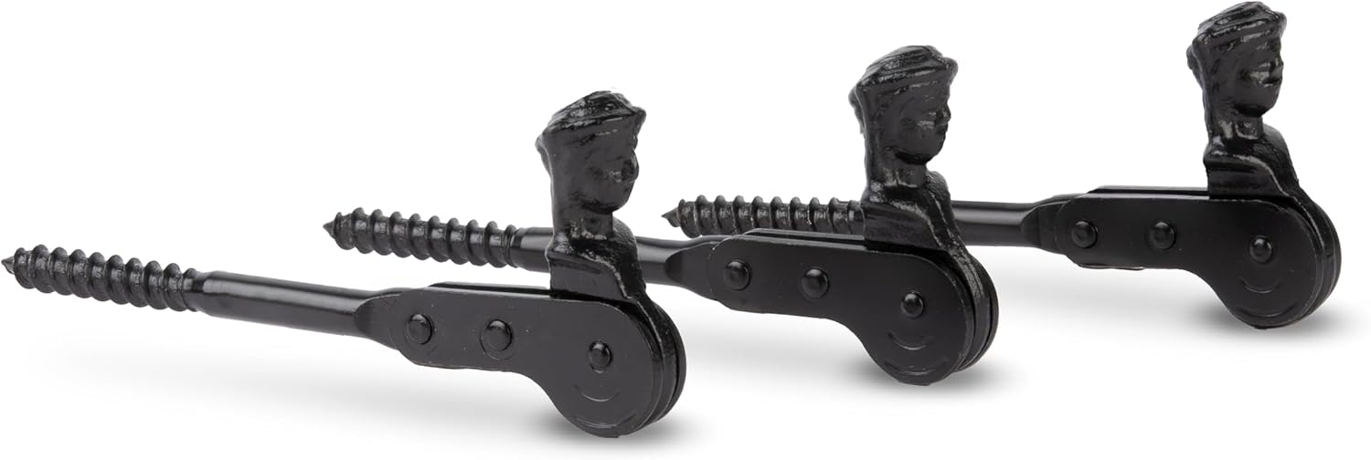  Alberts 307486 Shepherdess Head Shutter Stop | Screw Or Seal | Black Lacquered | 126.5 Mm | Set Of 3 Pieces