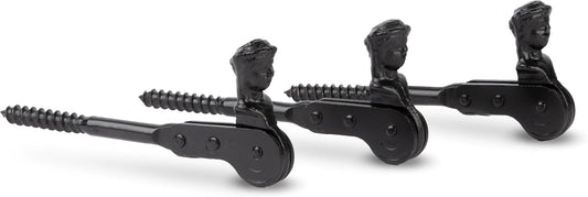  Alberts 307486 Shepherdess Head Shutter Stop | Screw Or Seal | Black Lacquered | 126.5 Mm | Set Of 3 Pieces