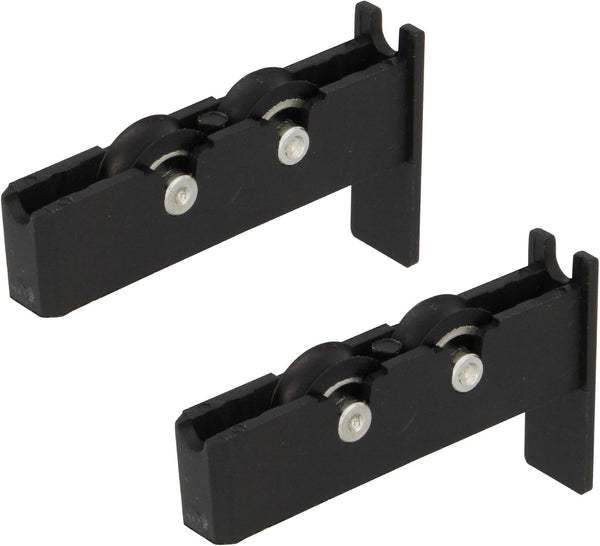  Amig - Roulement De Fenêtre | 2 Unités | 56x14mm | 2 Roues | Boîtier En Nylon Avec Roulements à Billes | Pour Fenêtres Coulissantes | Nylon Noir