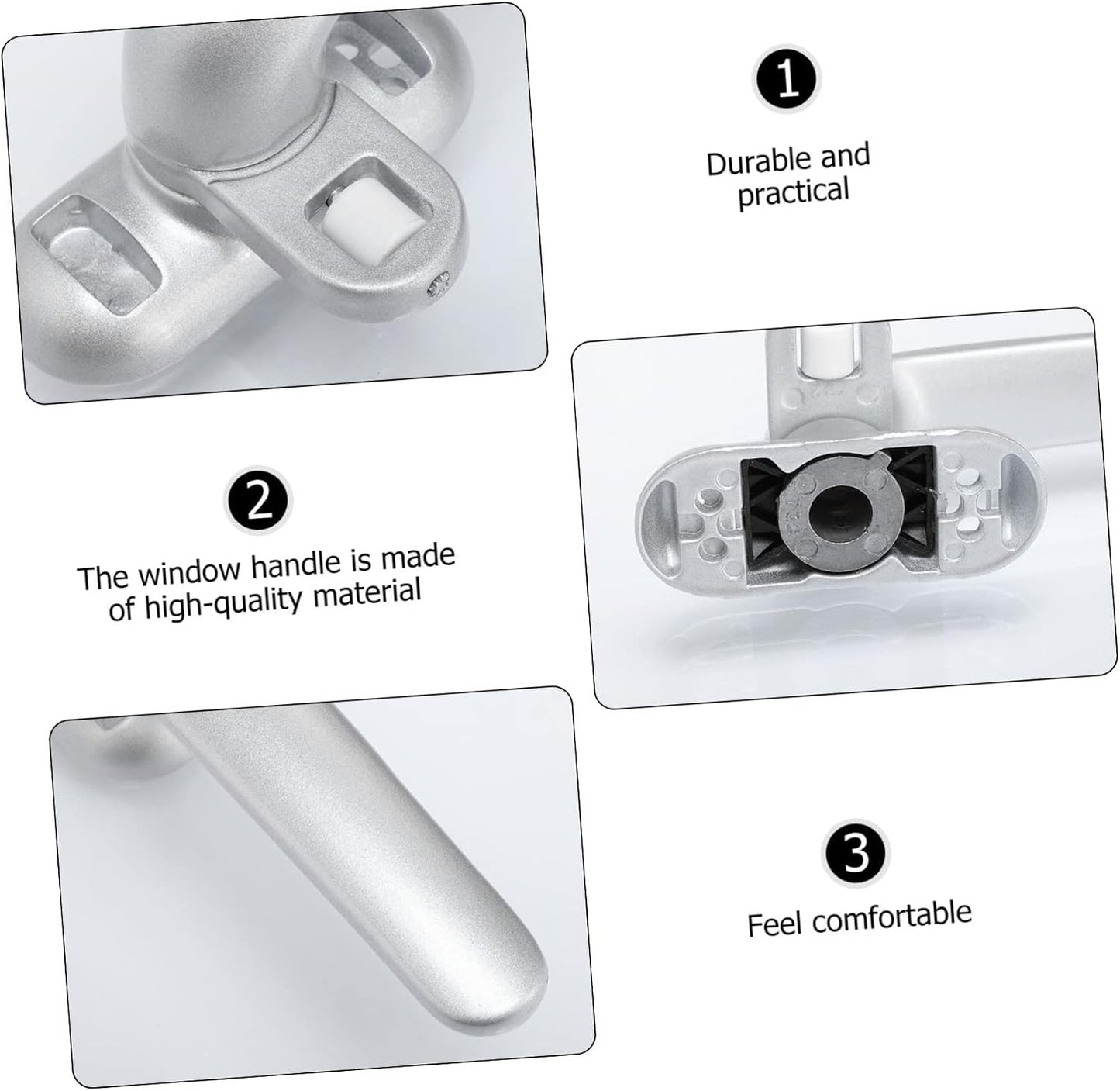  Jojofuny 2pièces Poignées De Fenêtre Alliage Aluminium Lot De Accessoires De Fenêtre Convient Pour Maison Bureau Et Hôtel