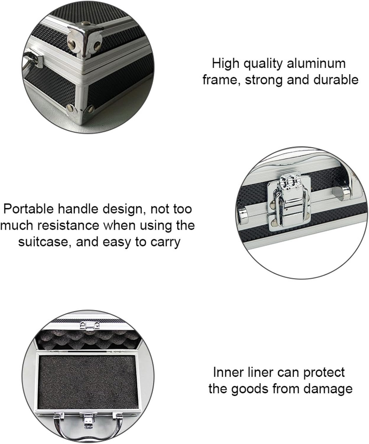  Boîte à Outils En Alliage D'aluminium - Boîte De Rangement Portable Avec Poignée - Portable - Durable - Boîte De Rangement Domestique Avec Intérieur Pour Outils Pour Jouets, Outils