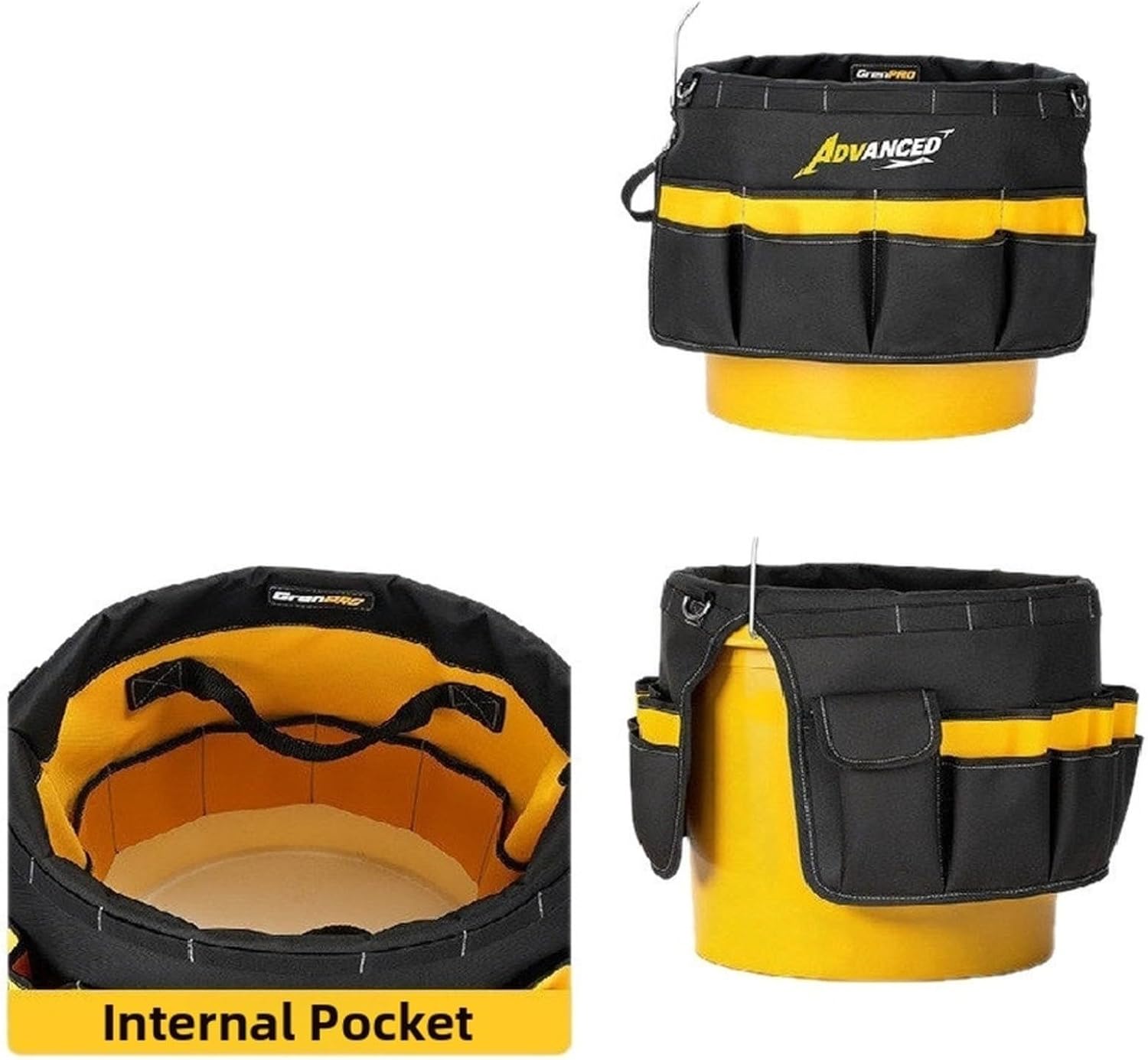  Entgoinggo Sac à Outils Portable Pour Réparation D'électricien, Organiseur Oxford 600D Très Résistant, Avec Plusieurs Poches, Bandoulière Réglable, Pour Nettoyage Extérieur (B)