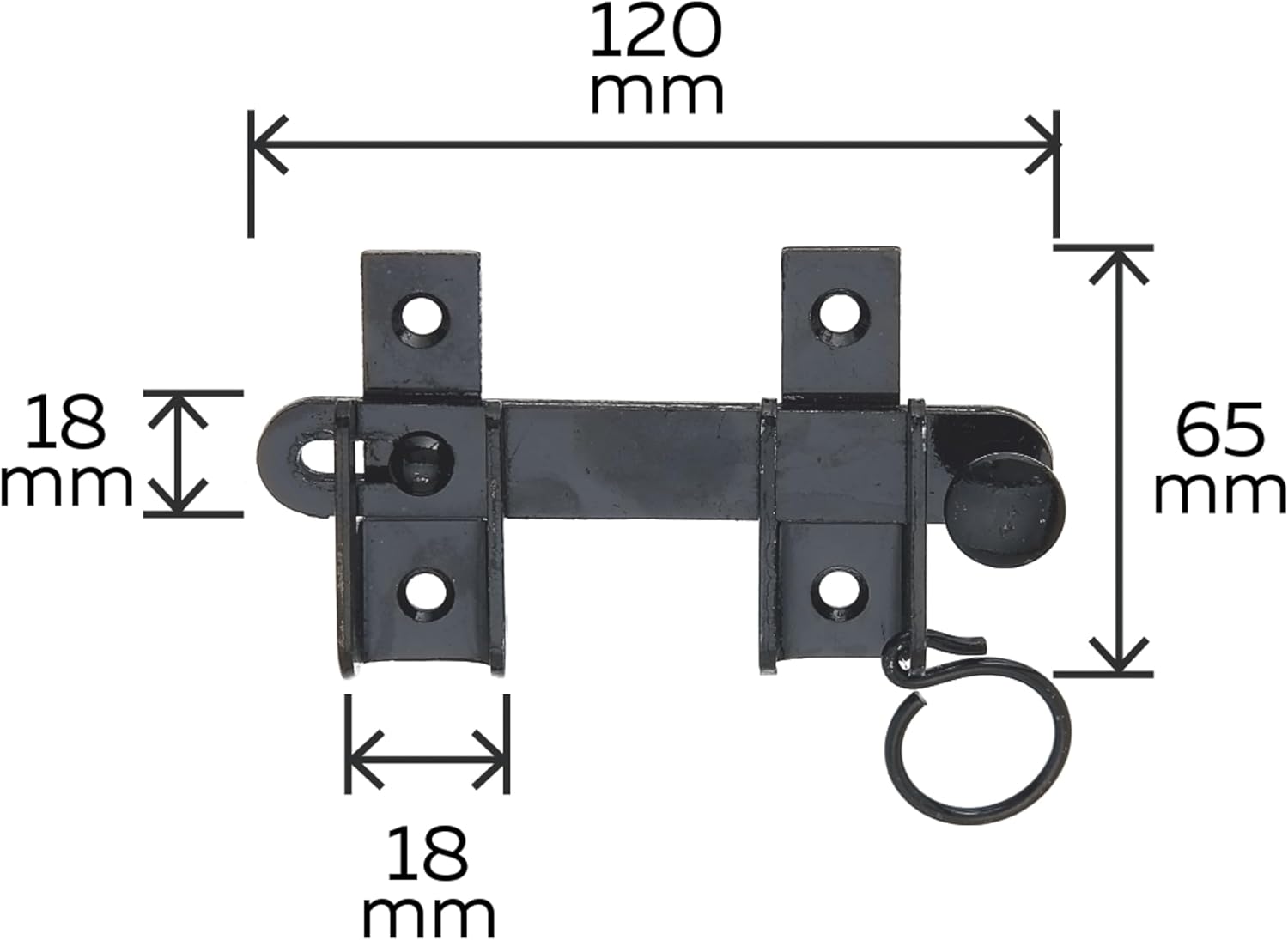  Alberts 864606 Flap Closure | With Stop | Black Lacquer For Immersion | Size 120 X 65 Mm | Kit Of 10