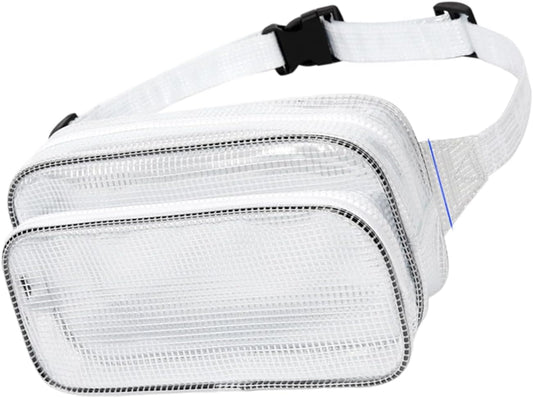  Sac Banane Transparent Réglable, Léger, Pour Voyage, Déplacement, Rangement D'équipement, Rangement En Maille Transparente