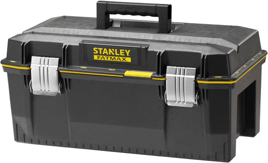  STANLEY FATMAX Boîte à Outils Étanche 58 Cm - Résistant à L'Eau - Grande Capacité De Rangement - Rainure En V Pour Coupe D'Appoint - Poignée Bi-Matière - Attaches Anti-Corrosion 1-94-749