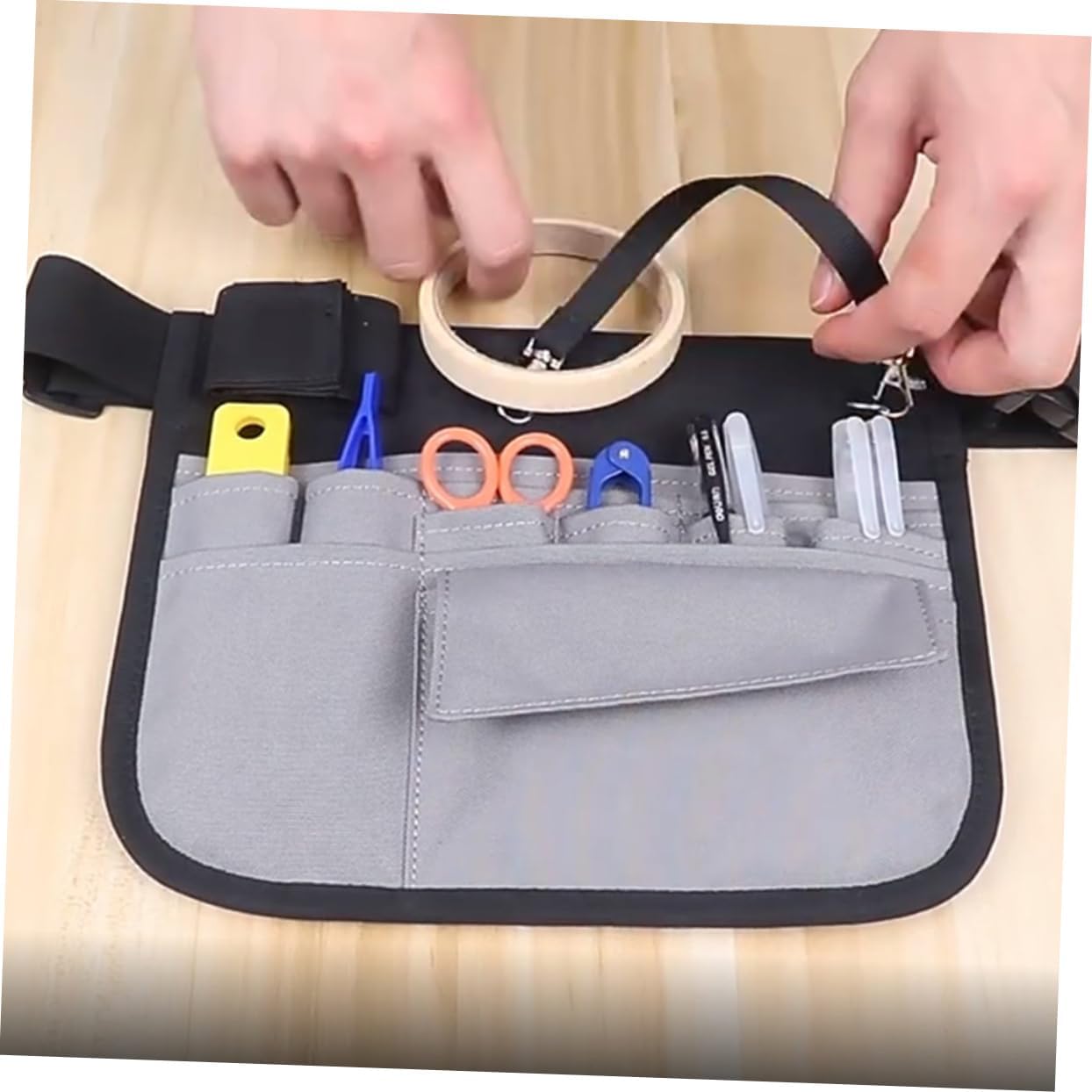  VALICLUD Ceinture Utilitaire Avec Multiples Poches Banane Pour Outils Pochette De Service Pour Jardinage Ceinture Porte-Outils Avec Bandoulière Amovible