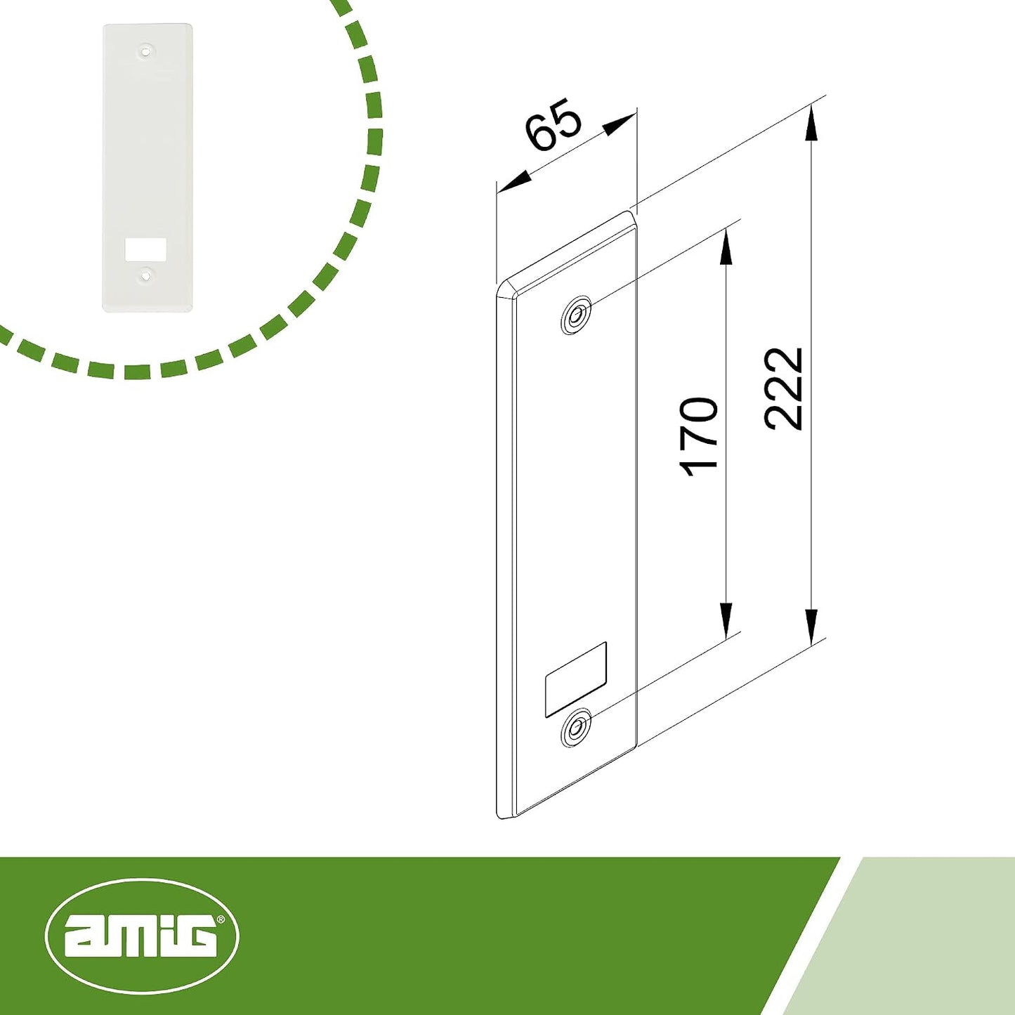  Amig - Trim Or Cover Made Of Aluminium Finished In White For Roller Blinds | Dimensions: 22 X 6.5 Cm | Distance Between Screws 17 Cm | Thickness 0.5 Mm