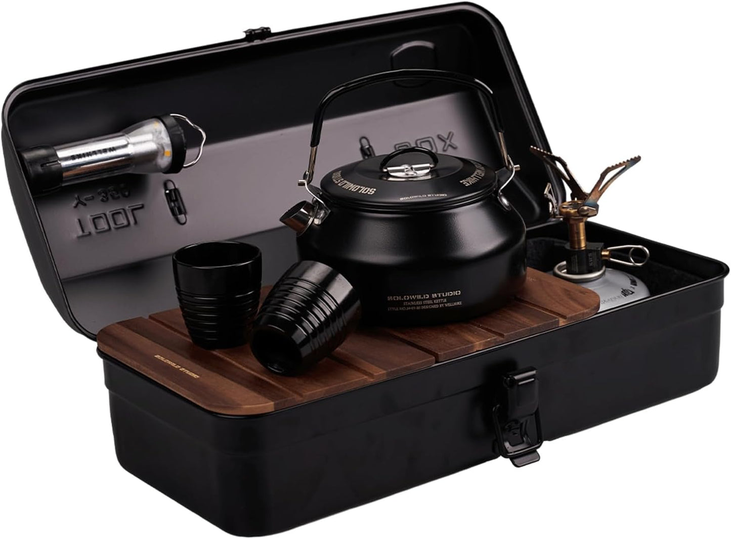  Boîte De Rangement En Métal Pour Outils De Camping - Convient Pour Le Camping - Avec Séparateurs Doublés En Feutre - Utilisation Intérieure Et Extérieure