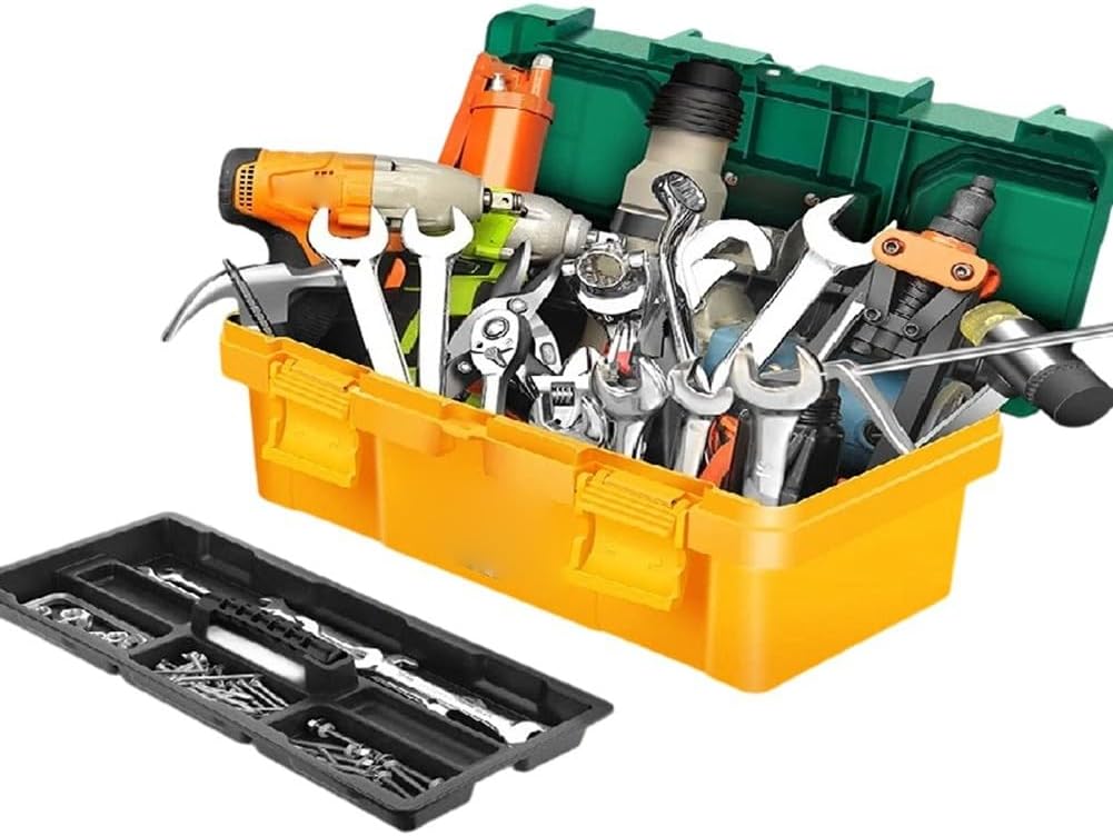  Boîte à Outils Polyvalente De Grande Capacité Fabriquée à Partir De Plastique Avec Verrouillage Facile Pour Un Transport Sécurisé Et Un Rangement Ordonné De Divers Articles D'atelier (C)
