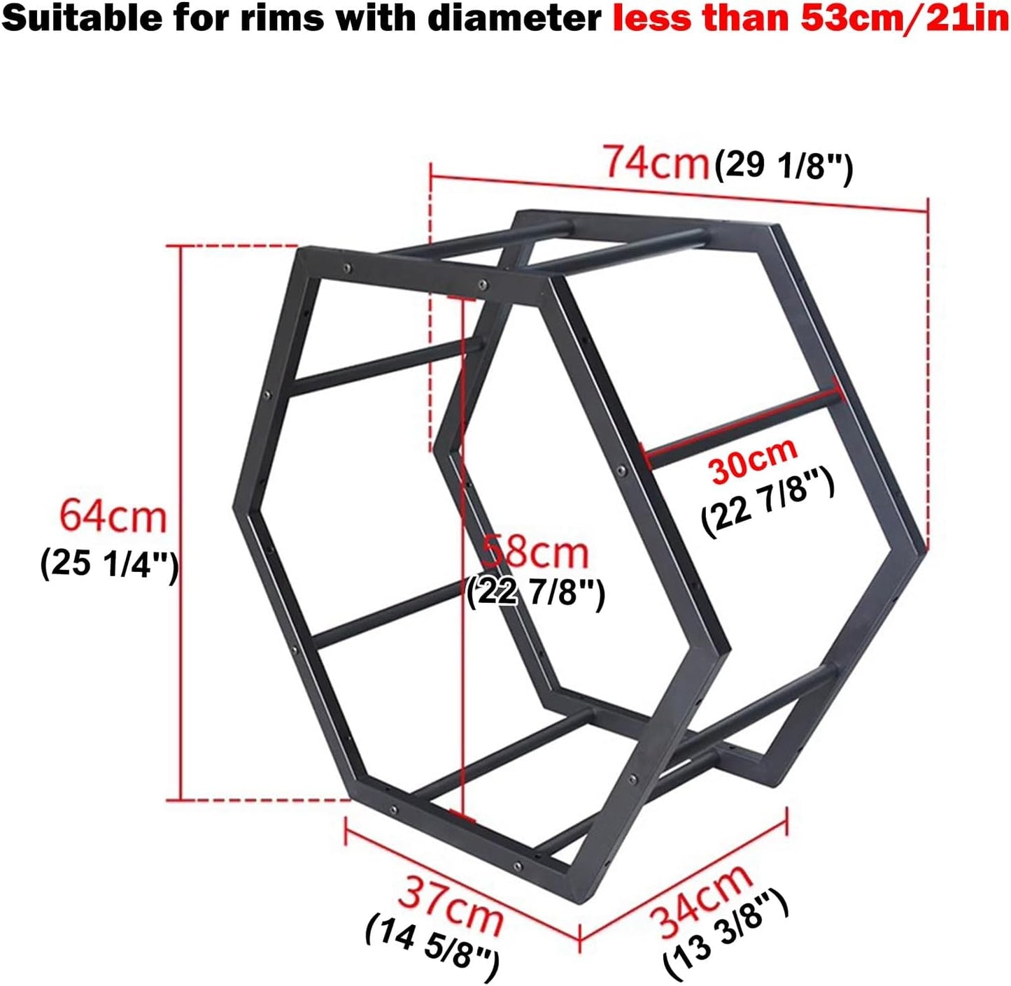  Générique Présentoir Multi-Jantes Robuste, Support De Rangement Hexagonal Empilable Pour Pneus, étagères Pour Roues De Véhicule, Montage Facile (3+2) Pour L'organisation Du Garage à Domicile.