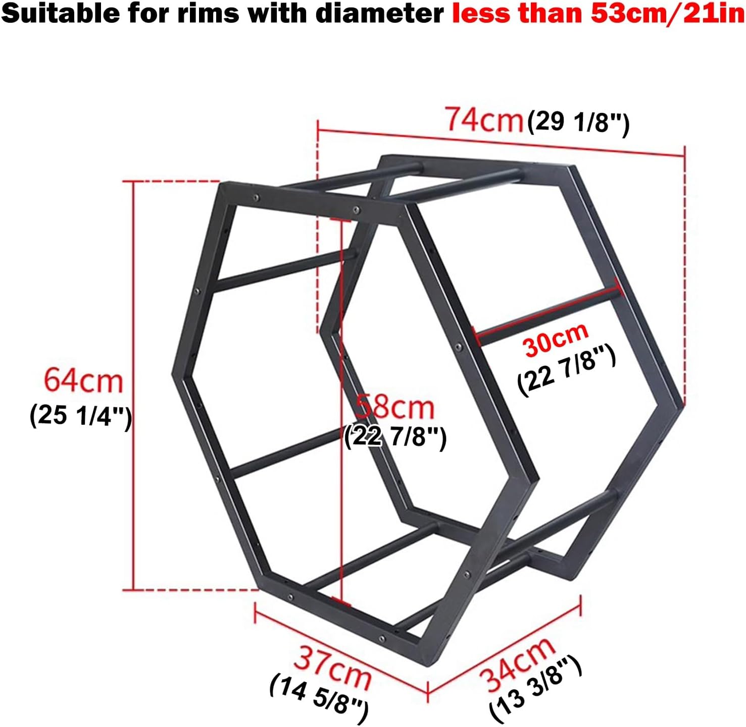  Générique Présentoir Multi-Jantes Robuste, Support De Rangement Hexagonal Empilable Pour Pneus, étagères Pour Roues De Véhicule, Montage Facile (3+2) Pour L'organisation Du Garage à Domicile.