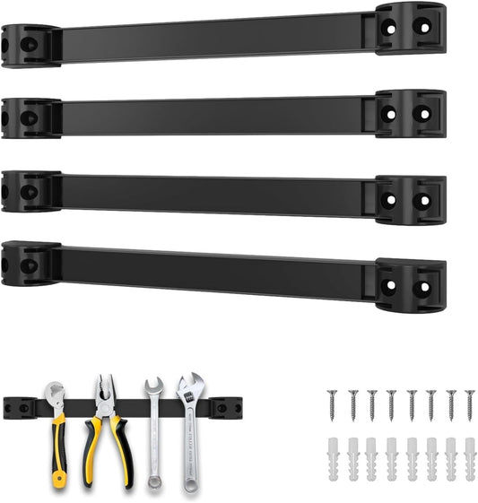  Lot De 4 Supports Magnétiques De 30,5 Cm, Barre Magnétique Avec Revêtement En PVC Pour Garage, Organisateur D'outils De Garage, Bande De Suspension, Support Magnétique Robuste, Facile à